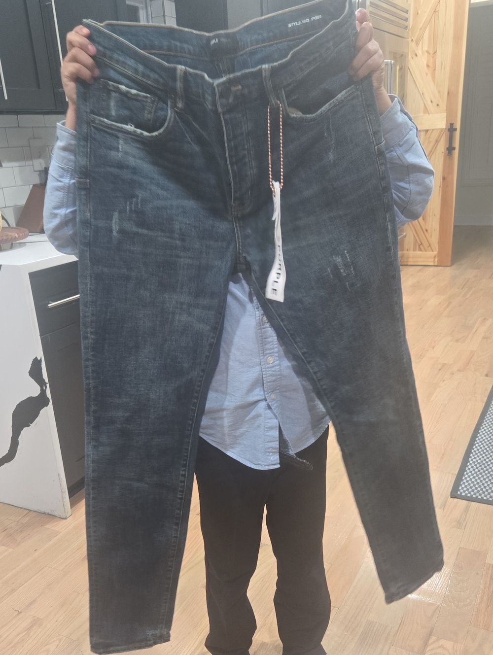 Slim Straight Men's Jeans in Washed Dark Blue